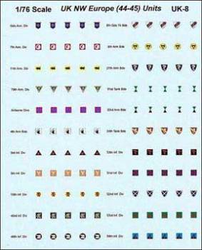 British Unit Insigna, NW Europe 1944-45 (Divisions and Independent Arm Brigades)