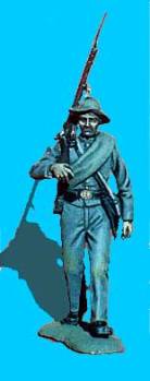 Confederate Marching, Rifle on Shoulder