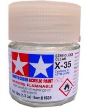 X-35 Semi Gloss Clear Acrylic Finish 10ml Bottle