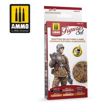 Acrylic Figures Paint Set: Waffen SS Autumn Camo. German Einchenlaubmuster