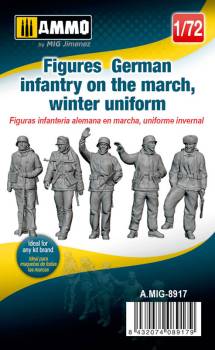 1/72 Figures: German Infantry on the March, Winter Uniform