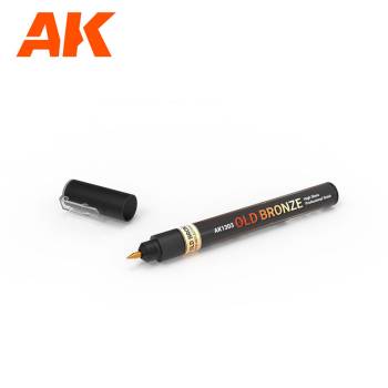 AK Interactive 1mm Metallic Liquid Marker Old Bronze