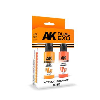 Dual Exo: Pure Orange & Faded Orange Acrylic Paint Set 60ml Bottles