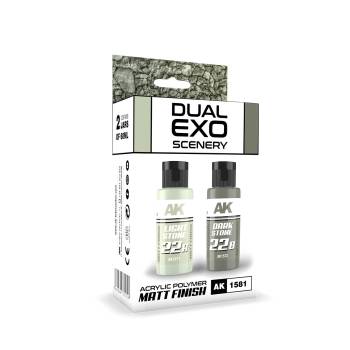 Dual Exo Scenery: Light Stone & Dark Stone Acrylic Paint Set 60ml Bottles