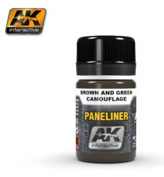 AK Interactive Pigment- Panel Liner Brown & Green Camouflage Enamel Paint 35ml Bottle