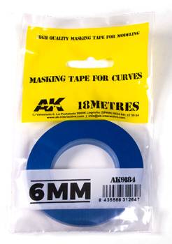 AK Interactive Blue Masking Tape for Curves - 6mm