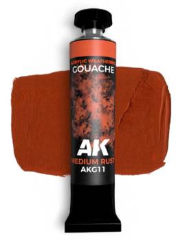 AK Gouache: Medium Rust Weathering Paint 20ml Tube