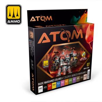 Ammo By Mig ATOM Acrylic Paint Set: Basic Wargaming Colors Set 1