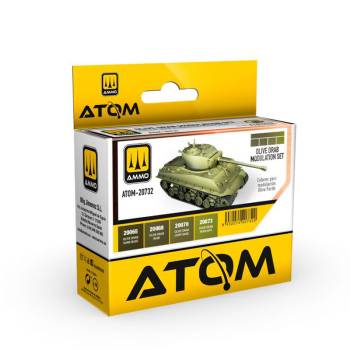 Ammo By Mig ATOM Acrylic Paint Set: Olive Drab Modulation Acrylic Paint Set