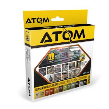 Ammo By Mig ATOM Acrylic Paint Set: German WWII Accessories Acrylic Paint Set