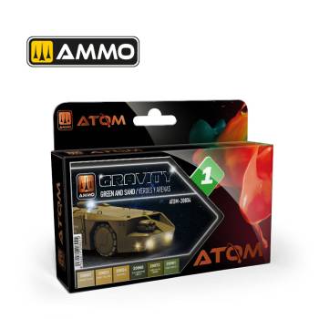 Ammo By Mig ATOM Acrylic Paint Set: Gravity Set 1 - Green and Sand