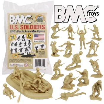 BMC Marx Plastic Army Men US Soldiers - Tan 31pc