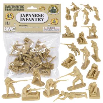 BMC Classic WWII Japanese Plastic Army Men 24pc Tan