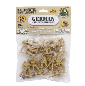 BMC CTS WW2 German Assault & Medics Plastic Army Men - 24pc Tan