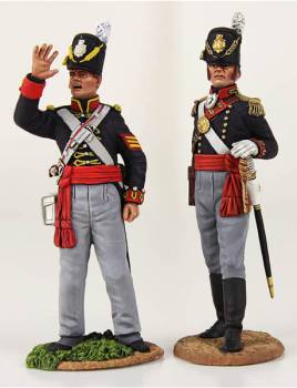 Napoleonic: British Royal Artillery Officer #1 & British Royal Artillery NCO Signaling