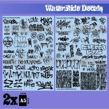 Waterslide Decals - Train and Graffiti Black