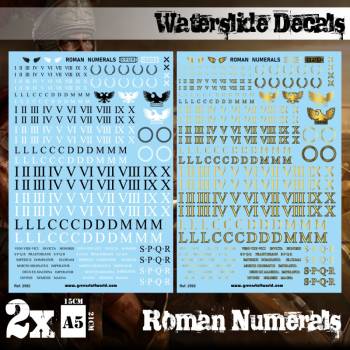 Waterslide Decals - Roman Numerals