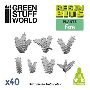 3D Printed Set - Fern Leaves Resin Plants