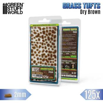 Green Stuff World Static Grass Tufts - 2 mm Self Adhesive - Dry Brown