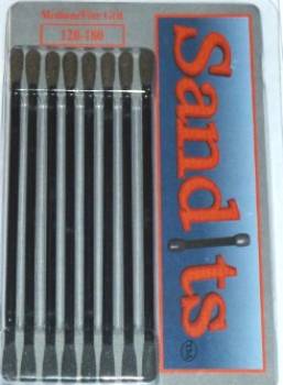 Sandits: 120/180 Grit Round Tip Sanding Stick w/Plastic Stem 8pk.