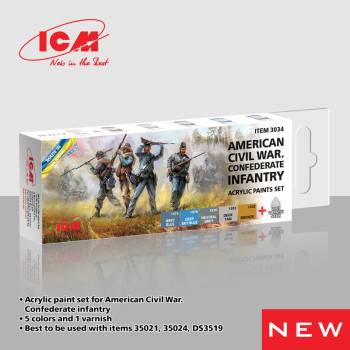 ICM American Civil War Confederate Infantry Acrylic Paint Set