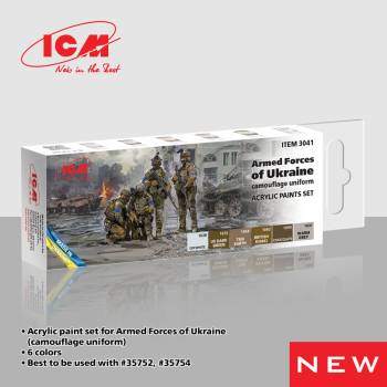 ICM Armed Forces of Ukraine Camouflage Uniform Acrylic Paint Set