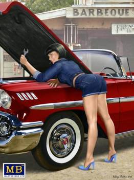 A Short Stop - Pin-Up Girl Making Small Repair