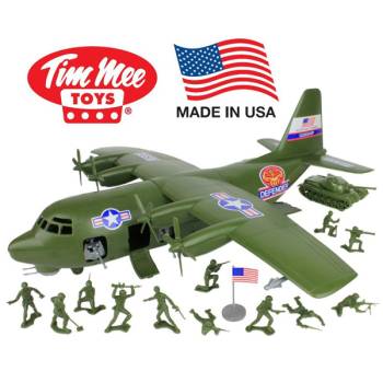 Plastic Army Men C130 Playset: 27pc Giant Military Airplane