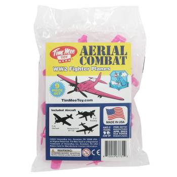 TimMee Toys Plastic WW2 Fighter Ace Planes - Pink 9pc