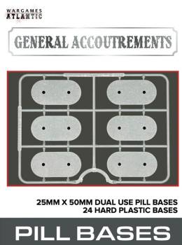 Wargames Atlantic General Accoutrements: 25mm x 50mm Pill Dual Use Bases