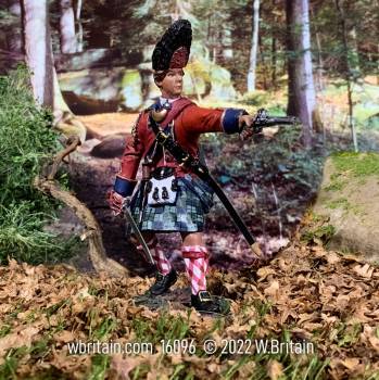 Clash of Empires: 42nd Foot Royal Highland Regiment Grenadier Officer Firing Pistol, 1758-63