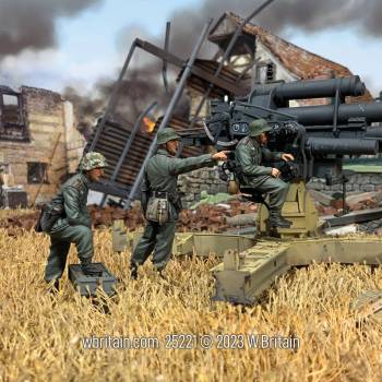 WW2: Surveying the Field Three Members of a German 88 Flak Gun