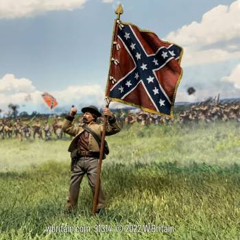 American Civil War: Defiant Confederate Infantry Waving ANV Flag