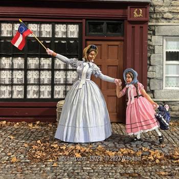 Village Green: Mrs. Egen and Daughter At the Parade Civil War Era