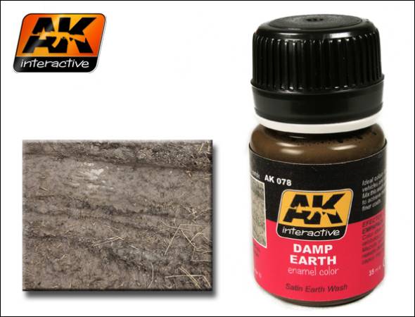 AK Interactive Nature Effects- Satin Damp Earth 35ml Bottle