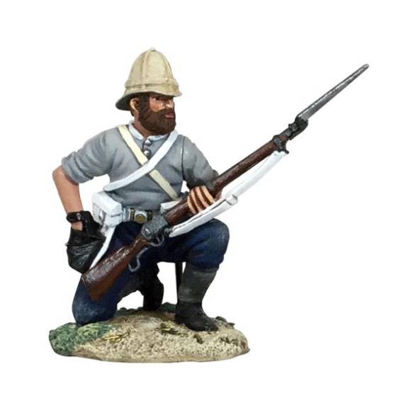 Zulu War Collection: British 24th Foot Kneeling Loading in Shirtsleeves