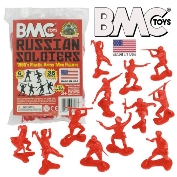 BMC Classic Marx Russian Plastic Army Men - Red 36pc