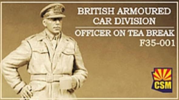 British Armoured Car Division Officer on Tea Break