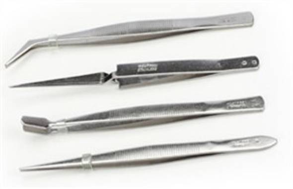 Excel Stainless Steel 4 Piece Tweezers Set