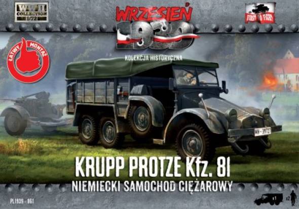 First to Fight WWII Krupp Protze Kfz81 German Army Truck w/2 Crew