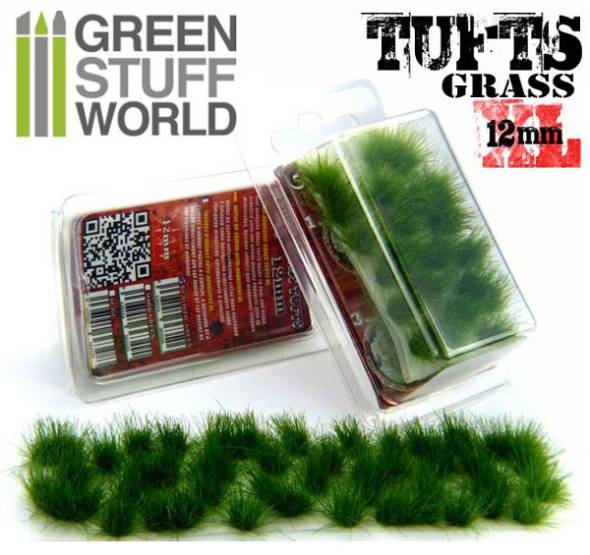 Green Stuff World Static Grass Tufts XL - 12mm self-adhesive - Dark Green