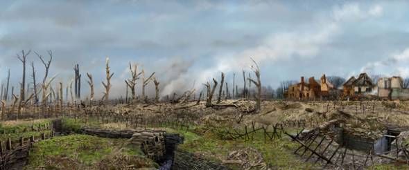 WWI Warscape 2 Scenic Backdrop