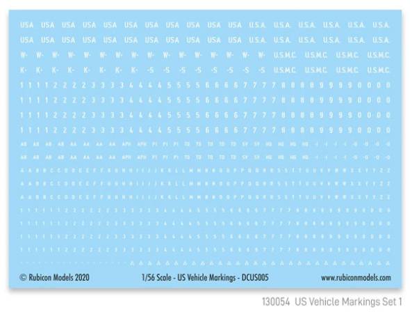 WWII US Vehicle Markings Decal Set