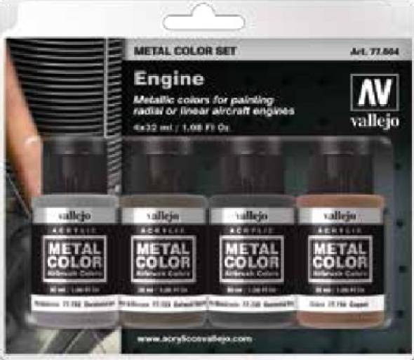 Aircraft Engine Metal Color Paint Set (4 Colors) 