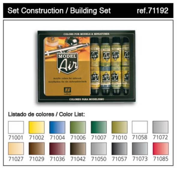 Building Model Air Paint Set (16 Colors)