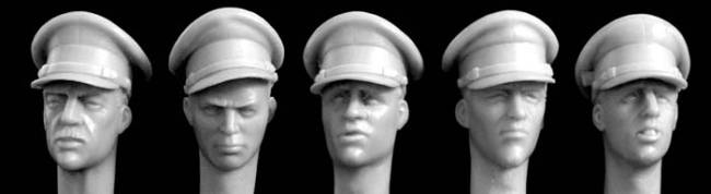 Different Heads with British Style Officer’s Peaked Caps