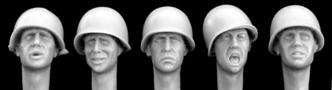 US Heads with Steel Helmets