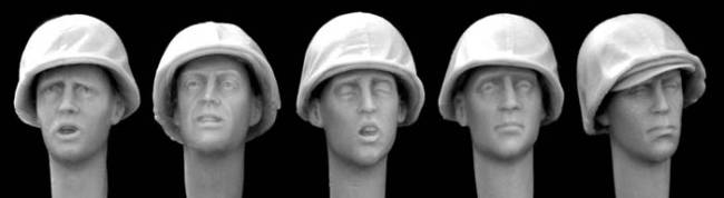 US Heads with USMC Helmet Covers