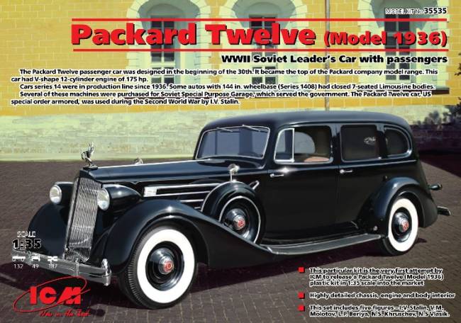 WWII Packard Twelve Mod 1936 Soviet Leader Car with 4 Figures