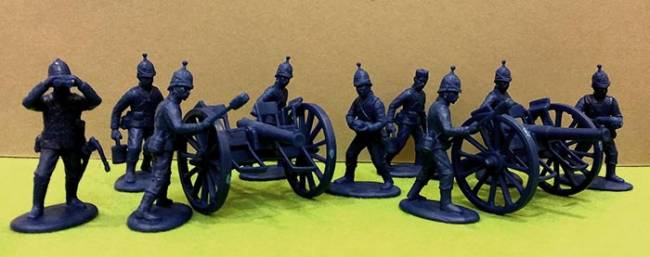 British Artillery in Spiked (Ball) Sun-Helmets w/9-pdr RML Field Guns